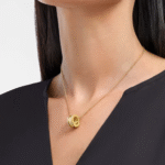 Zeistia x  B.zero1 necklace,925 Silver,18k Gold Plated, Pendant edge set with zircons - Image 3