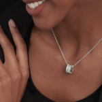 Zeistia x  B.zero1 necklace,925 Silver,18k Gold Plated, Pendant edge set with zircons - Image 11