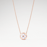 Color Blossom Sun Pendant Necklace, Plated With 18k Rose Gold, White Mother-Of-Pearl