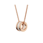 Zeistia x  B.zero1 necklace,925 Silver,18k Gold Plated, white ceramic pendant