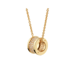 Zeistia x  B.zero1 necklace,925 Silver,18k Gold Plated, Spiral pavé zircon
