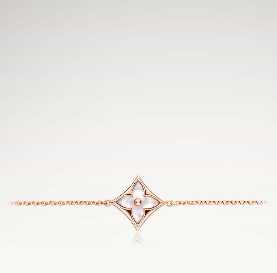 1_9a5978d6-a2c0-4ff9-9edb-c1204683ccfc.png Color Blossom Star Bracelet, Plated With 18k Rose Gold, White Mother-of-Pearl - Image 1