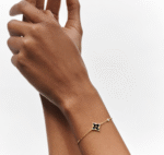 Color Blossom Star Bracelet, 18k Gold Plated, Onyx And Zircon - Image 3