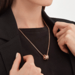 Zeistia x  B.zero1 necklace,925 Silver,18k Gold Plated, Pendant edge set with zircons - Image 9