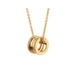Zeistia x  B.zero1 necklace,925 Silver,18k Gold Plated, Pendant edge set with zircons